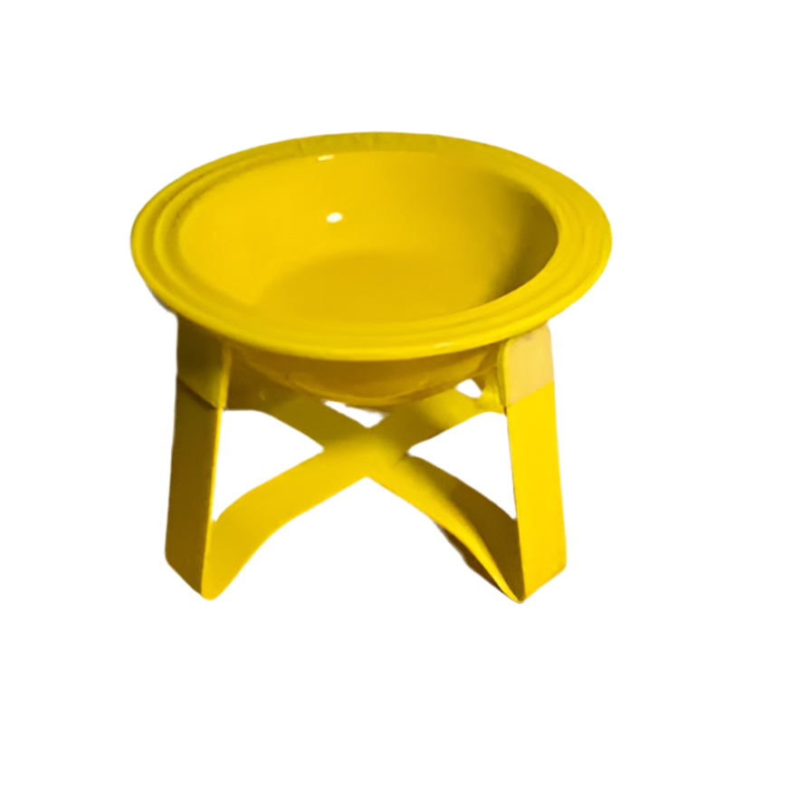 Plato Elevado de Cerámica con Base de Hierro para Mascotas – Ideal para Perros Pequeños