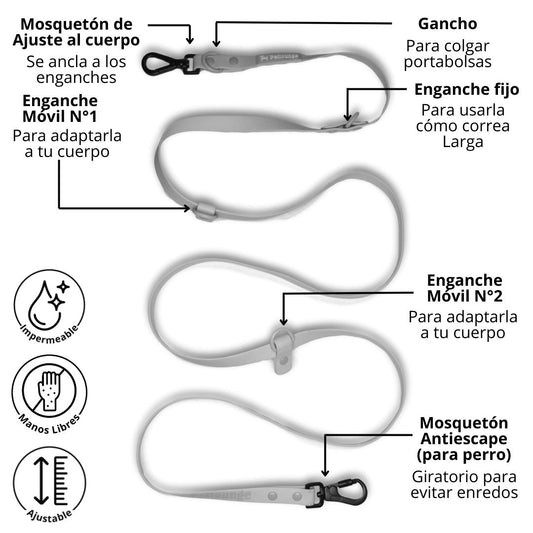 Correa Manos Libres Gris