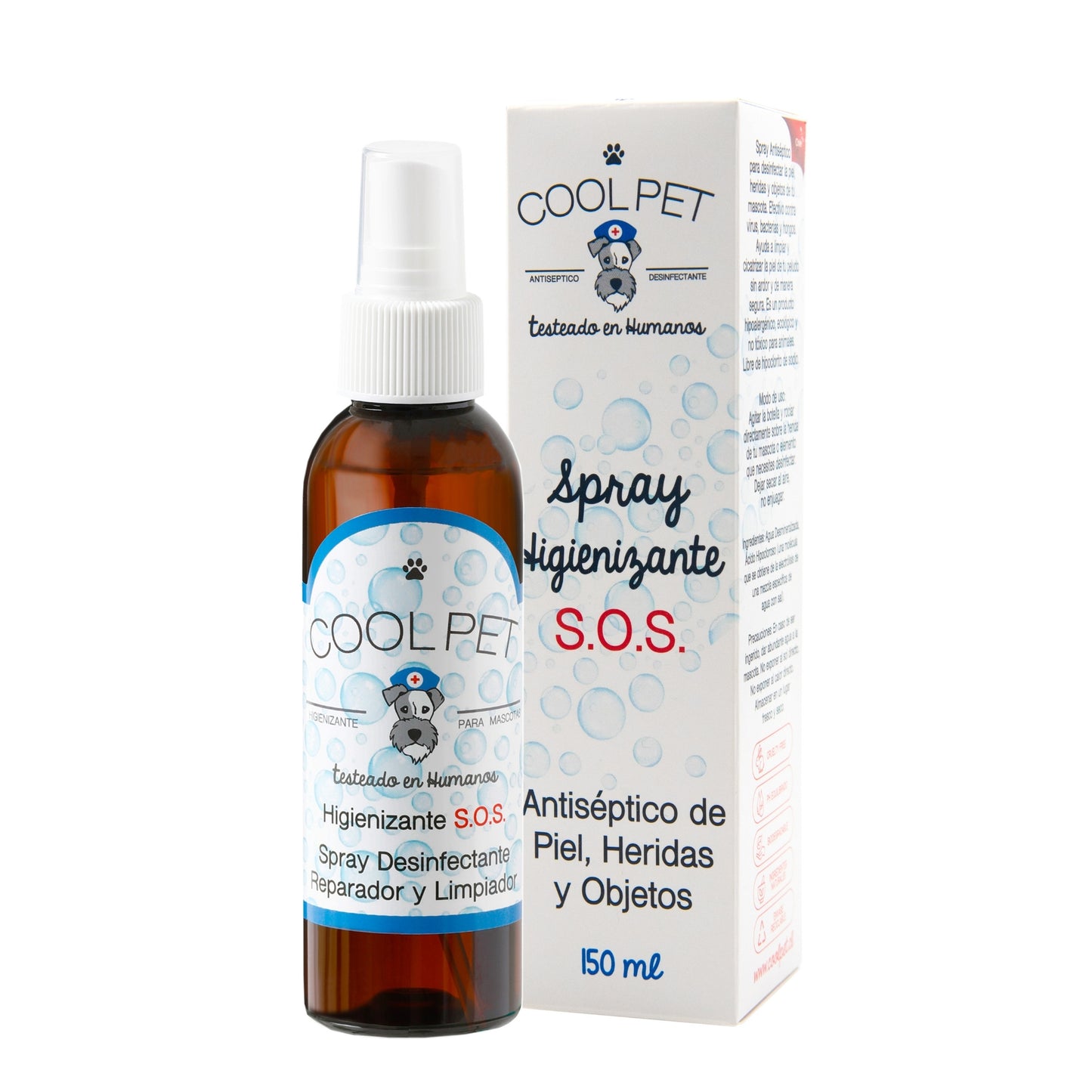 🧴 Spray Higienizante S.O.S. – Antiséptico y Desinfectante Veterinario Multiuso (150 ml)