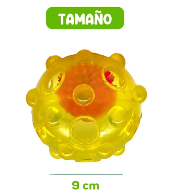 Pelota Interactiva con Luz y Rebote Irregular para Perros – 9 cm
