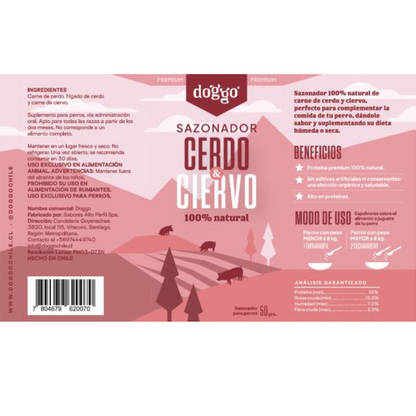 🐖 Sazonador Natural  – Cerdo, Hígado y Ciervo | Proteína Premium 100% Natural