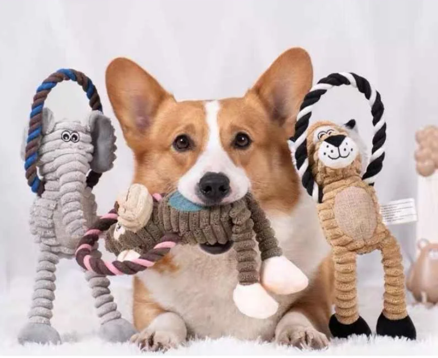 Juguete de Peluche con Cuerda para Perros – Animales de la Selva