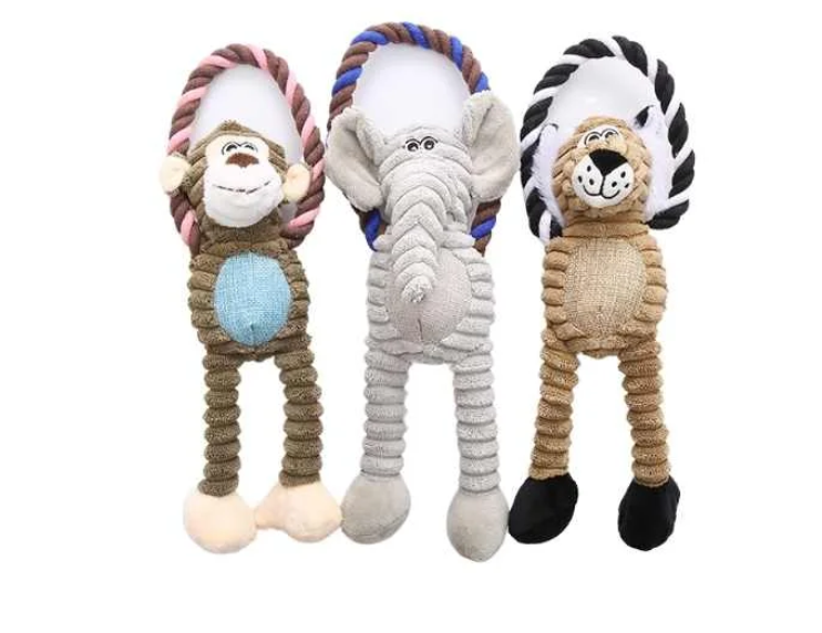 Juguete de Peluche con Cuerda para Perros – Animales de la Selva