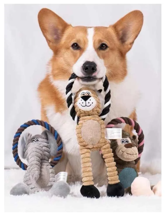 Juguete de Peluche con Cuerda para Perros – Animales de la Selva