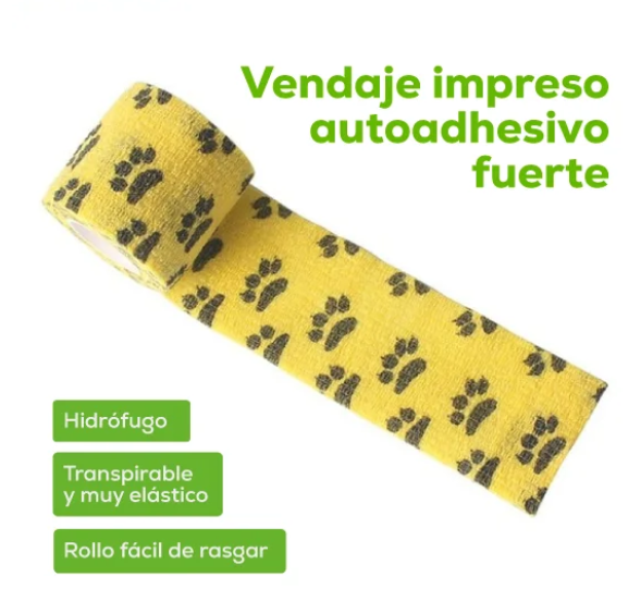Venda Autoadhesiva Huellitas para Perros y Gatos