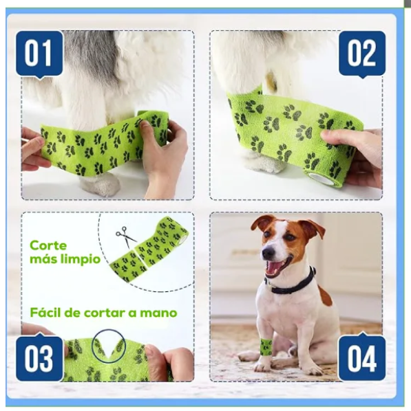 Venda Autoadhesiva Huellitas para Perros y Gatos