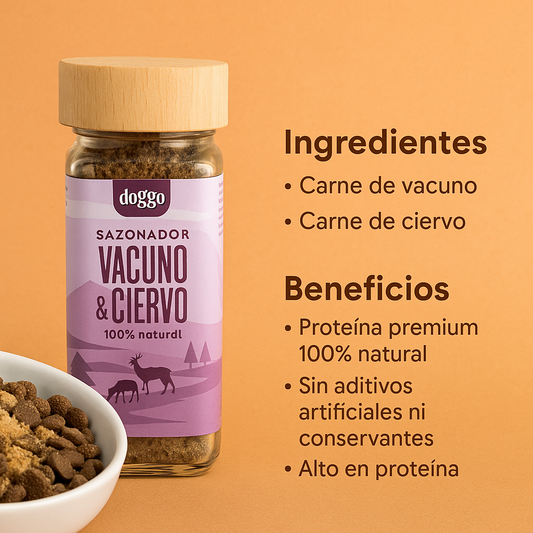 🥩 Sazonador Natural – Carne, Hígado de Vacuno y Ciervo | 100% Proteína Premium