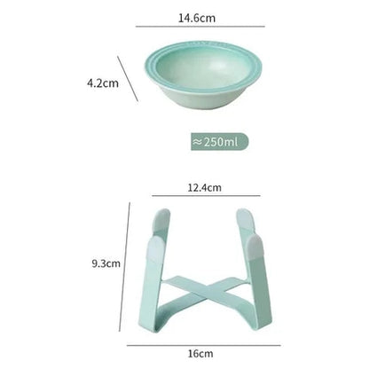 Plato Elevado de Cerámica con Base de Hierro para Mascotas – Ideal para Perros Pequeños
