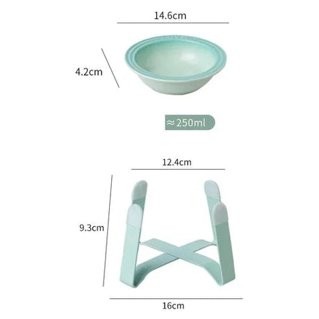 Plato Elevado de Cerámica con Base de Hierro para Mascotas – Ideal para Perros Pequeños