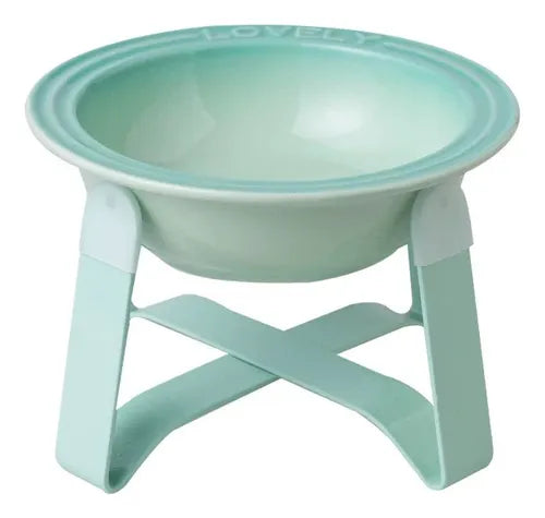 Plato Elevado de Cerámica con Base de Hierro para Mascotas – Ideal para Perros Pequeños