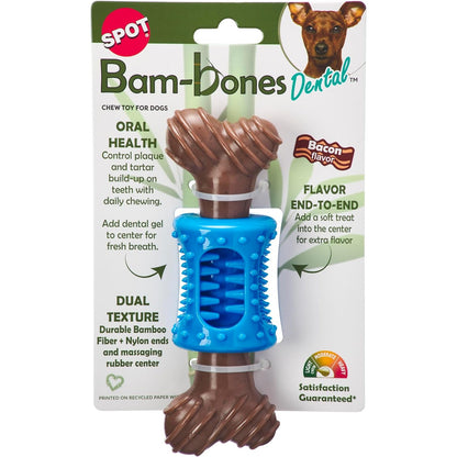 🦴 SPOT Bam-Bones Plus – Hueso Masticable con Centro Masajeador Sabor Tocino