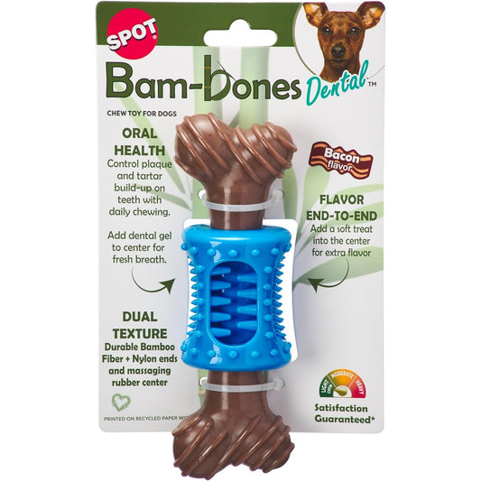 🦴 SPOT Bam-Bones Plus – Hueso Masticable con Centro Masajeador Sabor Tocino
