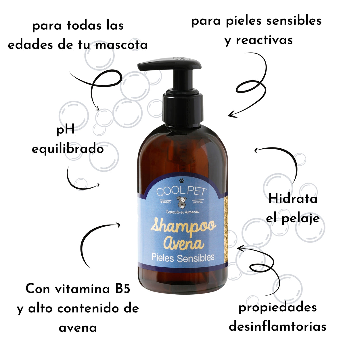 Coolpet Shampoo de Avena  Pieles Sensibles