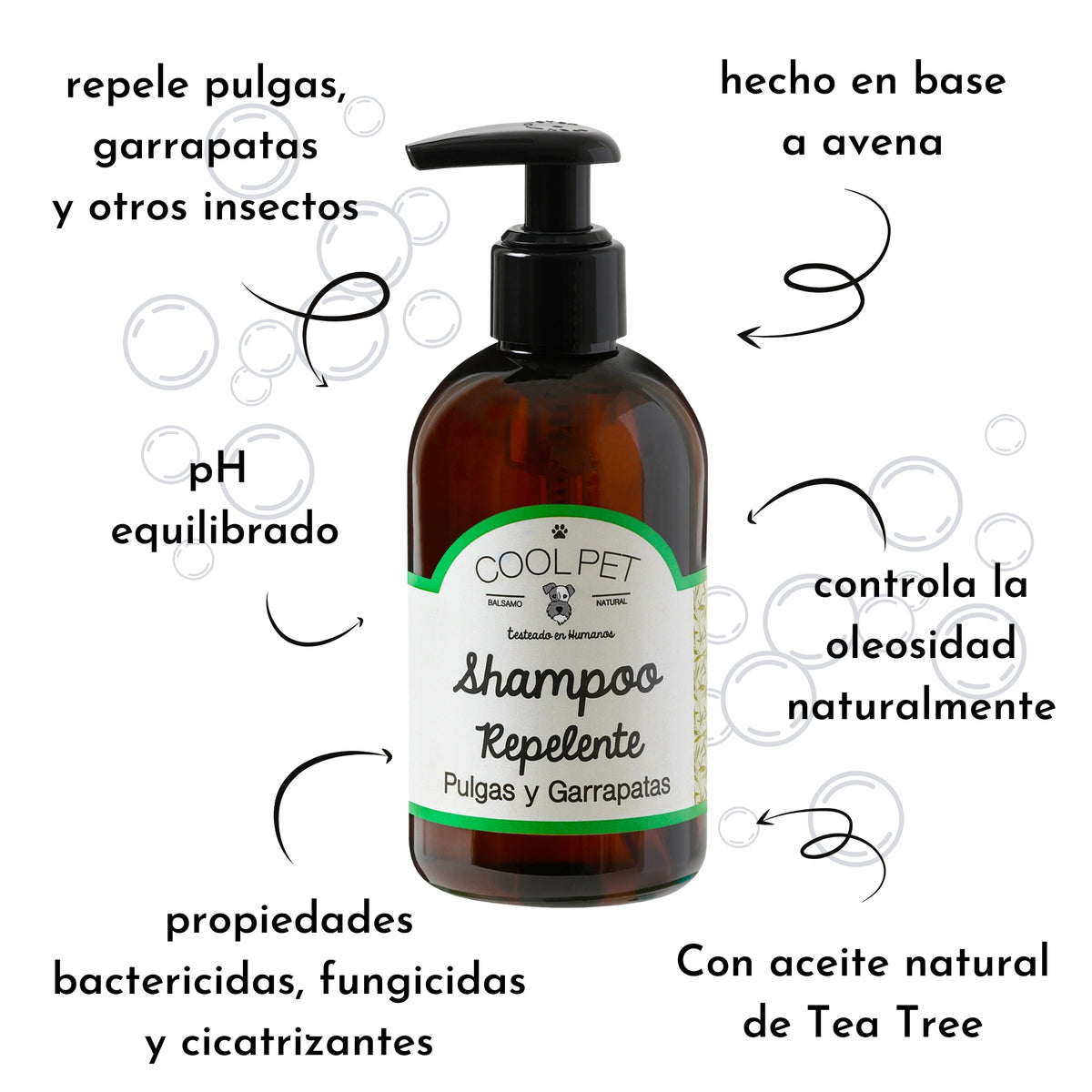 Coolpet Shampoo Repelente Pulgas y Garrapatas 250 Ml