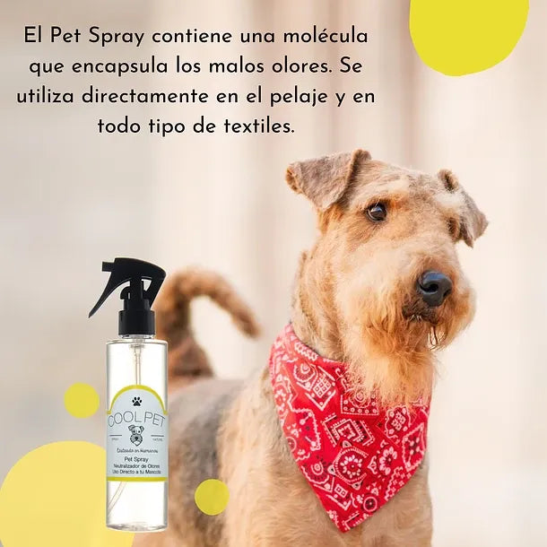 Coolpet  Pet Spray 2 en 1 – Colonia + Eliminador de Olores para Pelaje y Textiles