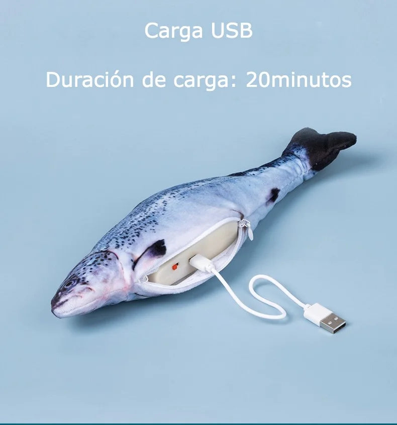 Pez Interactivo Eléctrico para Gatos con Movimiento Realista y Carga USB
