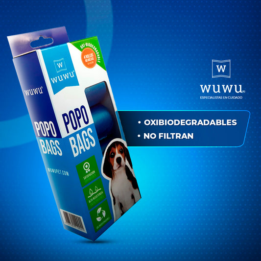 Wuwu Popobags – 4 Rollos de Bolsas Oxibiodegradables