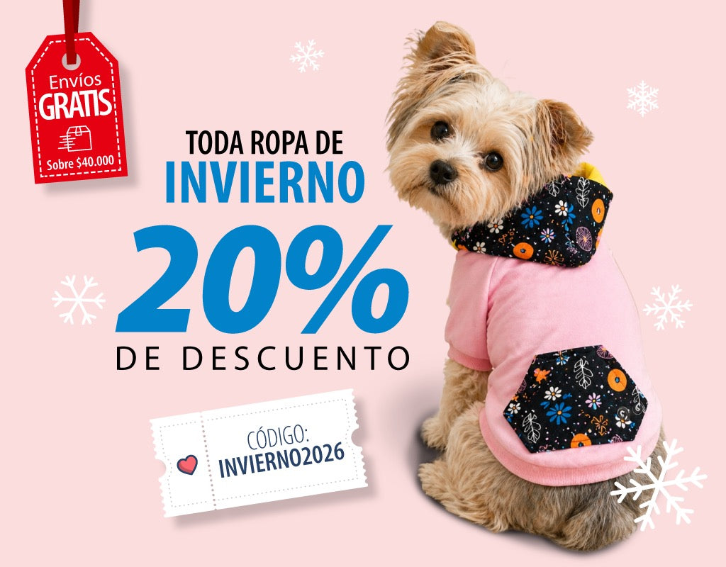 Toda la ropa de invierno con 20% de descuento, código INVIERNO2026